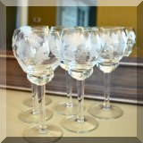 G05. Set of 6 etched glasses. 